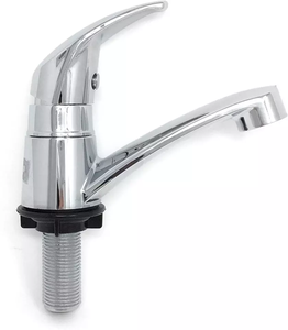 Robinet de salle de bain à conception graphique, Arc bas, poignée unique, robinet d'évier de salle de bains, robinet de vidange, robinet mitigeur de lavabo - Product Image 1