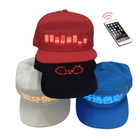 Casquette LED multilingue avec message défilant, écran LED rechargeable, programmable par application, casquette LED