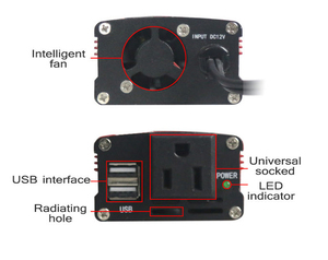 ตัวแปลงอินเวอร์เตอร์12V เป็น AC 110V/220V 150W 200W ผลิตภัณฑ์ EL - Product Image 6