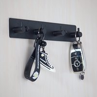 Crochets adhésifs noirs Sondoly pour salles de bain, fixation murale sans perçage, crochet mural robuste pour douche