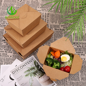 Sumkoka BPI thực phẩm dùng một lần container Kraft Hộp Ăn Trưa thức ăn nhanh bao bì Kraft nâu lấy đi thực phẩm container hộp giấy - Product Image 5