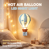 Veilleuse LED en forme de montgolfière, taille moyenne, rotative à 360°, lumière douce et chaude, décoration de chambre d'enfant, cadeau, vente en gros, OEM d'usine