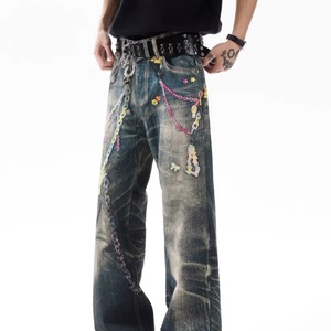 Pantalones Vaqueros de Tiro Medio para Hombre, Estilo Hip Hop, con Estampado Digital 3D, Retro, Funky, Vintage, de Moda Veraniega, Estilo Urbano Original - Product Image 3