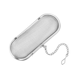 Infuseur à thé en acier inoxydable Westmark, maille ovale avec chaîne pour infuser le thé en feuilles - Product Image 1