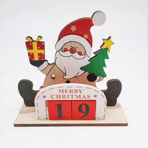 Calendrier de l'Avent de Noël en bois, figurines Père Noël, bonhomme de neige, renne, décoration de compte à rebours pour enfants, utilisation en intérieur - Product Image 3