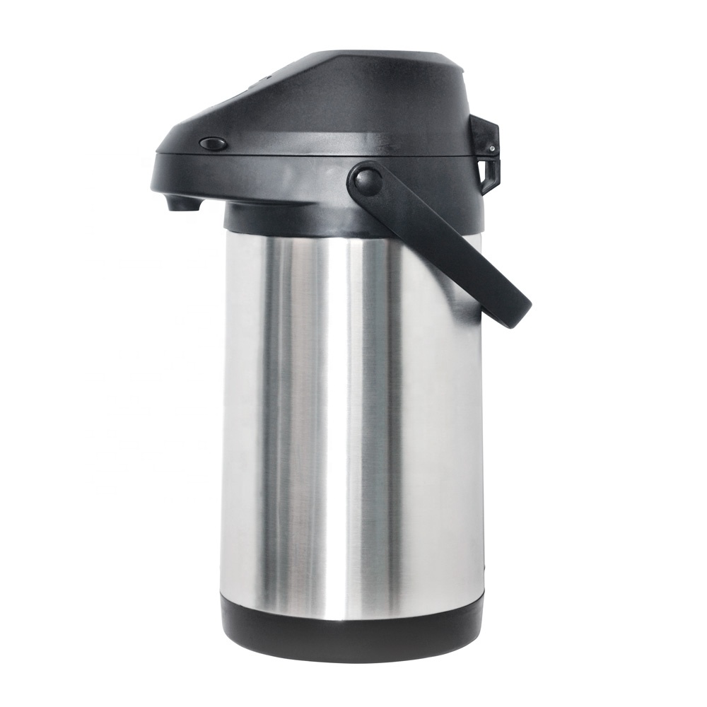 Moderne Design Hendel Actie Airpot Dubbele Wand Vacuüm Geïsoleerd Roestvrij Staal Thermisch Water & Koffie Dispenser Pomp