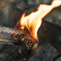 Allume-feu en laine de bois FSC 6,5x2cm avec paraffine pour barbecue, camping, survie - Rouleaux de cire de bois d'urgence pour cuisine extérieure