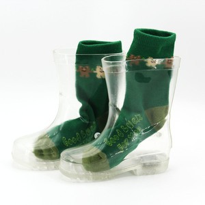 Zapatos de lluvia baratos para niños, Botas de lluvia transparentes impermeables de PVC con luz LED, venta al por mayor de fábrica - Product Image 5