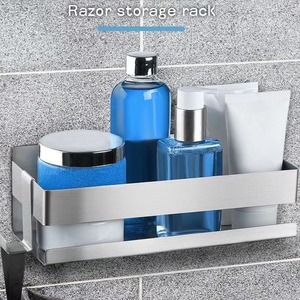 TOMU <strong>Bathroom</strong> Accessory Hardware Self-adhesive <strong>Shelf</strong> Kitchen Storage Rack <strong>Stick</strong> <strong>on</strong> Wall with Strong Glue - Product Image 5