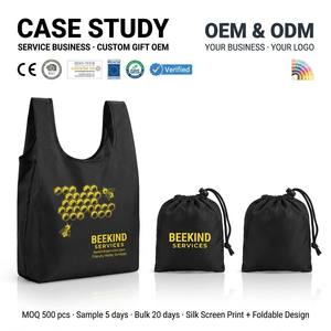 Foldable <b>Shopping</b> <b>Bag</b> <b>Reusable</b> Tote <b>Bag</b> Custom Print Logo Foldable Carry <b>Bag</b> for Grocery Travel - Product Image 1