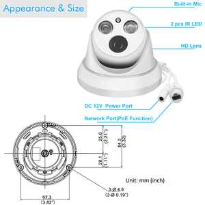 5MP 4MP 3MP 2MP <span class=keywords><strong>1MP</strong></span> Jaringan <span class=keywords><strong>IP</strong></span> Kamera Keamanan Rumah CCTV Kamera <span class=keywords><strong>POE</strong></span> HD IR30M H.265 P2P Plug & Play cam - Product Image 2