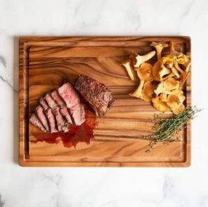 Planche à découper en bois d'acacia écologique et durable, avec rainure pour le jus, extra épaisse, bloc de boucher pour la cuisine à domicile, fromage - Product Image 5