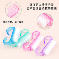 Brosse de nettoyage des ongles outil d'art manucure pédicure dissolvant doux petite brosse à corne outils de brosse à poussière en plastique