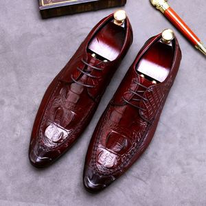 Top Luxury Designer Men Wedding Shoes Genuine Leather Formal Business Pointed <b>Toe</b> for Man Men's Oxford Flats - Product Image 1