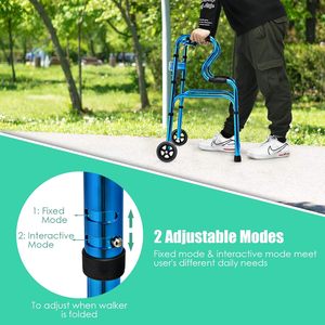 <span class=keywords><strong>Déambulateur</strong></span> pliant 3-en-1 MSMT avec roues de 5 pouces, robuste, capacité de 200 kg, barre de sécurité pour toilettes, aide à la mobilité étroite pour seniors - Product Image 6