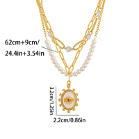 Collier de perles multicouches en or fait à la main, perles et cristaux, pendentif pour neutre
