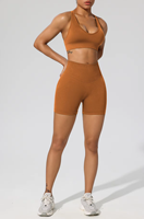 XW-Q059+Q061 Ensemble 3 pièces de vêtements de sport et de yoga pour femmes, couleur unie, logo personnalisé, tendance, pour fitness et gym