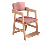 Chaise d'étude réglable en hauteur en bois massif pour enfants, idéale pour la lecture, la salle à manger, la chambre, le salon et l'extérieur