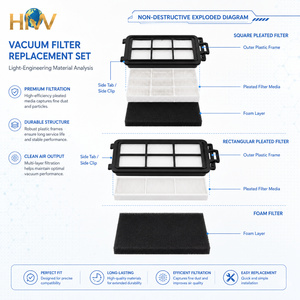 Filtro de Salida de Espuma HEPA Lavable HNW Compatible con <span class=keywords><strong>Aspiradora</strong></span> <span class=keywords><strong>AEG</strong></span> EF124B, Venta al por Mayor OEM de Fábrica - Product Image 3