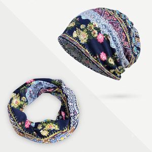 Gorro de algodón fino tipo jersey de fábrica, gorro holgado multiusos, gorro con estampado, bufanda de doble uso para mujer, regalo promocional en stock - Product Image 4