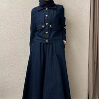Robe musulmane YKD068 pour femmes, vêtements islamiques, hijabs, tissu agréable, design haut de gamme, poches latérales pratiques.
