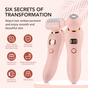 Rasoir électrique 2 en 1 pour femme, épilateur corporel, visage, moustache, jambes, aisselles, bikini - Product Image 2