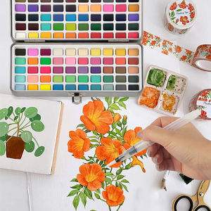 Aquarel Verf Set 100 Kleuren Wasbaar Water Kleur Met Verf Penselen Voor Kinderen En Volwassenen Semi-Droge Aquarel Verf Set - Product Image 4