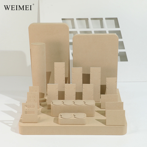 WEIMEI - Juego de Exhibidores de Joyería Beige de Moda, Soporte Desmontable para Pulseras de Microfibra, Juego de Exhibidores de Microfibra - Product Image 6