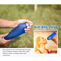 MARLOAR Gourde de course 500 ml bleue, lot de 2, bouteilles d'eau souples pliables pour la course à pied, le trail, la randonnée, sans BPA