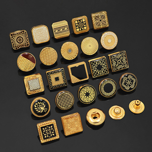 Kunshuo nút nhà máy quần áo 4 phần thương hiệu tùy chỉnh mô hình logo abaya thobe kim loại Snap vàng áo sơ mi nút cho thobe quần áo - Product Image 2