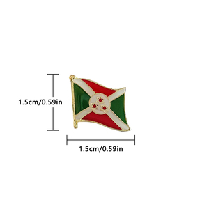 Bendera Nasional Burundi Kristal Epoksi Logam Enamel Lencana Bros Koleksi Suvenir Hadiah Pin Kerah Aksesoris - Product Image 3