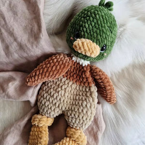 Özel çocuklar el yapımı doldurulmuş hayvanlar peluş yumuşak oyuncak şönil tığ ördek Amigurumi bebek - Product Image 1