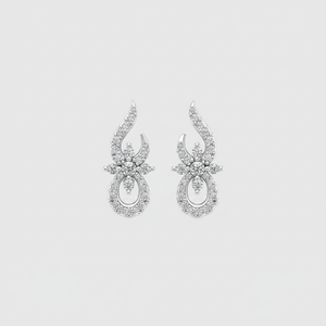 Pendientes de Oro Blanco de 14K con Diamantes Redondos de Corte Brillante, Joyería para Boda y Compromiso al Mejor Precio - Product Image 2