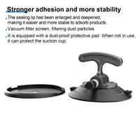 Ventouse ergonomique Altowell à poignée en T de 6 pouces en caoutchouc pour aspiration sous vide - Bouton antidérapant en silicone en alliage d'aluminium, capacité de charge 70-90 kg, en plastique