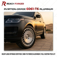 Jantes forgées monobloc de luxe pleine grandeur pour SUV Range Rover 22 24 pouces 5x120, anneau perforé, finition brossée