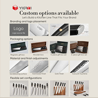 Ensemble de 5 couteaux de cuisine en acier X50Cr15Mov avec manche G10, couteau de chef, couteau à désosser, couteau à éplucher, OEM ODM, marque privée, vente en gros, ensemble de couverts