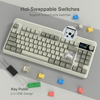 Clavier de jeu rétro OEM ODM 75 touches avec écran OLED, bouton rotatif M87 Pro, Bluetooth 5.1/2.4 GHz, clavier mécanique sans fil USB-C avec HotSwap