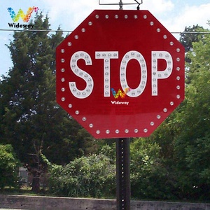 علامات مثمنة مشرقة من الألومنيوم للسلامة على الطرق إشارات تحذير لموقف السيارات وامض LED إشارات وقوف السيارات الشمسية - Product Image 6