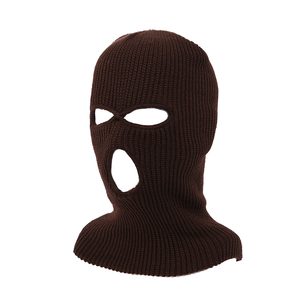 Balaclava en tricot personnalisée avec logo brodé, pour l'hiver, à trois trous, pour hommes et femmes, pour les sports - Product Image 1
