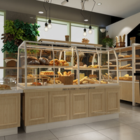 Vitrine réfrigérée pour pâtisserie en verre incurvé, équipement industriel, vitrine à pâtisserie autoportante, armoire de présentation de gâteaux