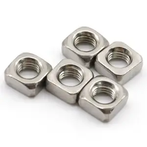 Factory Price M1.6 M2 M4 M5 M6 M8 Stainless Steel SS201 304 316 316L Plain Polished Square Nut Square Thin Nut DIN557 DIN562