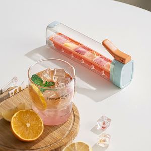 Plateau <span class=keywords><strong>distributeur</strong></span> de glaçons compact sans contact à 6 grilles Outil de congélation à boisson à une touche Levier poussoir de porte à dégagement inférieur en plastique - Product Image 5
