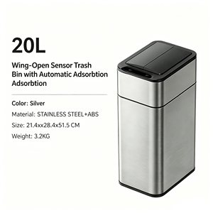 ELPHECO <strong>20L</strong> Smart Sensor Trash <strong>Bin</strong> with Trash Bag Auto-Placing Function, 430 Stainless Steel Touchless Waste <strong>Bin</strong> - Product Image 3