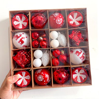 Lot de 40 Boules de Noël de 6 cm, Décorations pour Sapin, Rouge, Vert et Doré