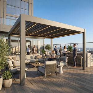 批发商用级金属餐厅户外大跨度坚固结构凉棚 - Product Image 1