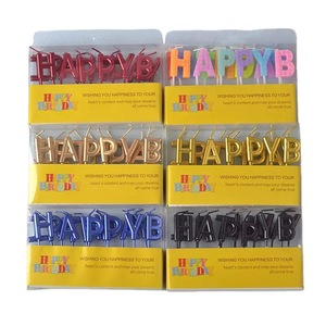 Ventes directes du fabricant Bougies à gâteau créatives romantiques Bougies à gâteau dorées "Happy Birthday" en lettres anglaises Nouvelles bougies d'anniversaire - Product Image 5