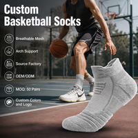 Chaussettes de basketball personnalisées pour hommes, confortables, en tissu éponge, respirantes, en maille, pour joueurs de basketball