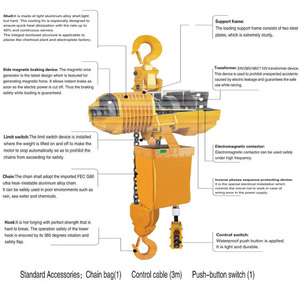 XINYUAN Alat Angkat Konstruksi Baru 5T <span class=keywords><strong>Electric</strong></span> Chain <span class=keywords><strong>Hoist</strong></span> dengan Remote Control Proteksi IP54 Motor 3kW - Product Image 3