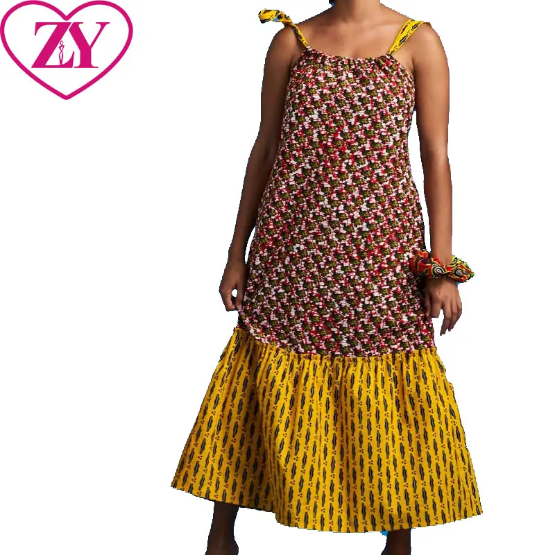 Anpassen von Design Frauen afrikanischen Kitenge Designs Slip Maxi rücken freie Kleider für den Sommer