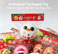 Balle anti-stress de Noël à presser, jouet sensoriel souple et moelleux DIY (visage, bonhomme de neige, Père Noël, renne) – Cadeaux de fêtes